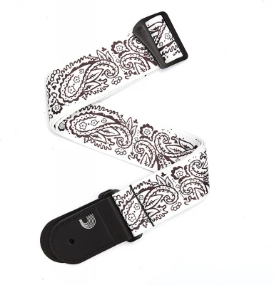 Ремень для гитары Planet Waves P20W1418 ткань "Paisley White" белый