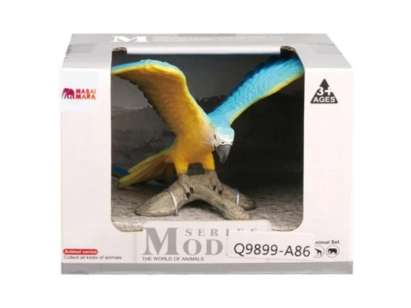 Фигурка игрушка MASAI MARA MM211-167 серии "Мир диких животных": птица Попугай Сине-желтый Ара