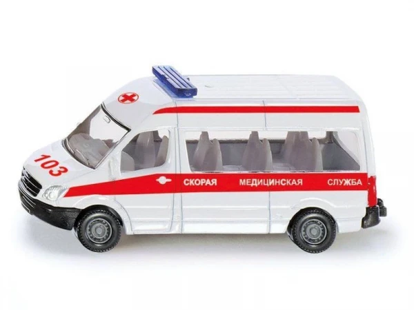 Микроавтобус Siku 1083RUS Скорая медицинская служба 1/50, белый