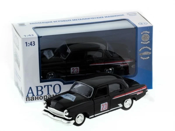 Машина "АВТОПАНОРАМА" инерц. ГАЗ-21 (ралли) 1/43, в/к 14*7*5,5 см