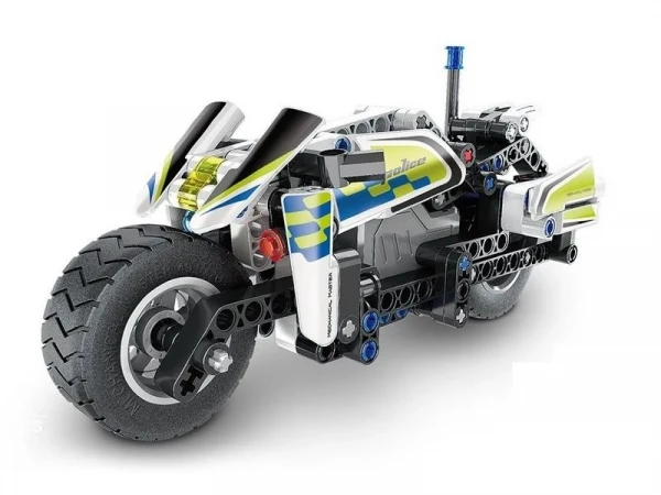 Конструктор Qihui Mechanical Master Полицейский мотоцикл совместим с QH5805, инерц. (193 детали)