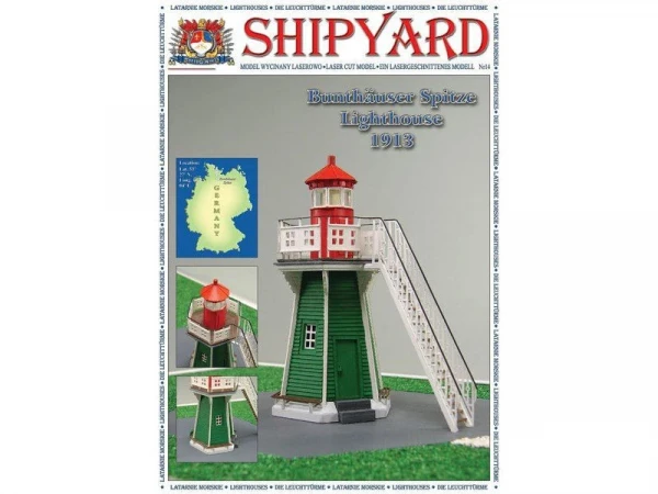 Сборная картонная модель Shipyard маяк Lighthouse Bunthauser Spitze (№24), 1/72