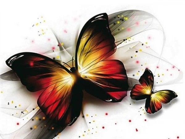 Алмазная мозаика 15х20 УТРЕННИЕ БАБОЧКИ (15 цветов)