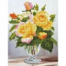 Алмазная мозаика 15х20 ЧАЙНЫЕ РОЗЫ (20 цветов)