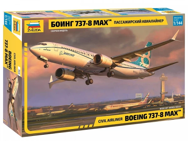 Пассажирский авиалайнер "Боинг-737-8 МАХ" 1/144