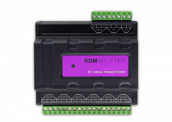 VISUAL PRODUCTIONS RdmSplitter (TERMINAL) Сплиттер-усилитель DMX+RDM с креплением на DIN-рейку. 6 портов.Адаптер A090171,A090172
