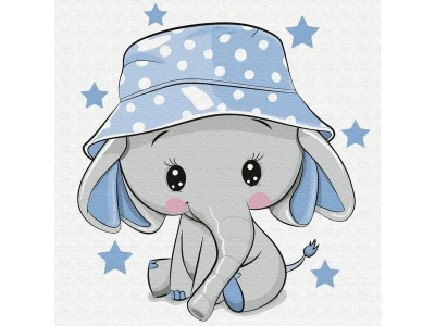 Набор юного художника 20х20 Слонёнок в панамке (10 цветов)