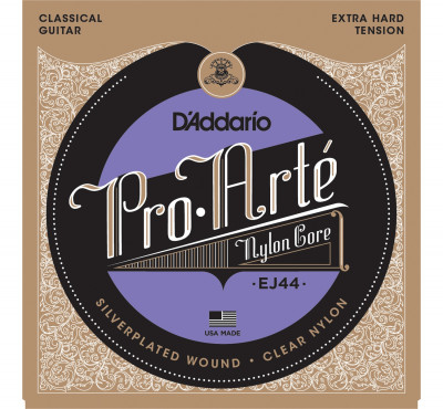 Струны для классической гитары D'ADDARIO EJ44 серебро (Silver), X-Hard Tension