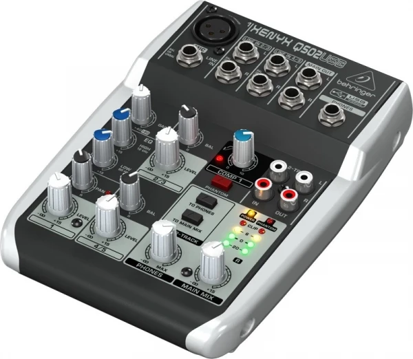 BEHRINGER Q502USB микшер 5 каналов, встр. USB, 2-х полосный эквалайзер, компрессор
