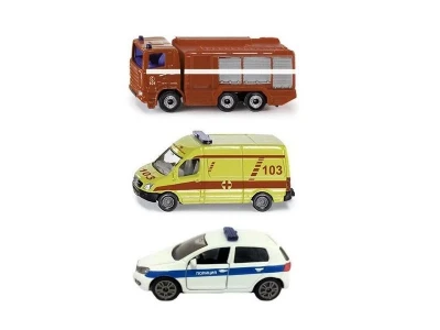 Набор машин Siku 1819RUS Служба спасения 1/55, 3шт, белый/желтый/красный