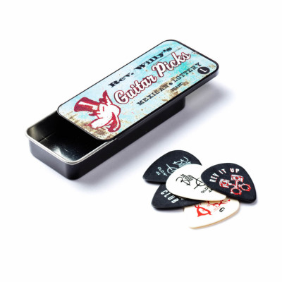 DUNLOP  RWT01L Rev Willy's Mexican Lottery Pick Tin набор медиаторов в жестяном коробке, тонкие, 6 шт