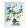 Алмазная мозаика с нанесенной рамкой 40х50 БУКЕТ ИРИСОВ (23 цвета)
