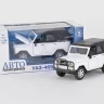 Машина "АВТОПАНОРАМА" УАЗ-469 1/24 в/к 22*12*11 см, белая, тент