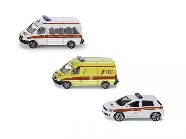 Набор машин Siku Скорая помощь 1825RUS, желтый/белый