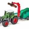 Трактор Siku 1675 с щеподробилкой, 7 см, зеленый