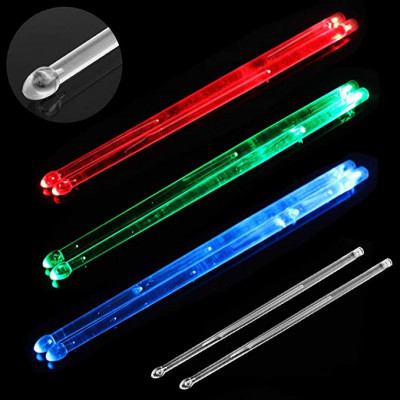 Барабанные палочки Rocket DS-02 TWH прозрачные с подсветкой