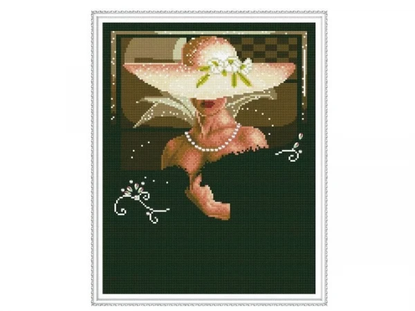 Алмазная мозаика с нанесенной рамкой 40х50 ВИЗИТ ДАМЫ (20 цветов)