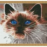 Алмазная мозаика с нанесенной рамкой 40х50 ДЫМЧАТЫЙ КОТ (21 цвет)
