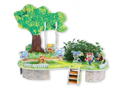 3D пазл из пенокартона ЛЕСНАЯ ПОЛЯНКА (33 детали, 4 листа)