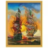 Алмазная мозаика с нанесенной рамкой 40х50 МОРСКОЙ БОЙ (36 цветов)