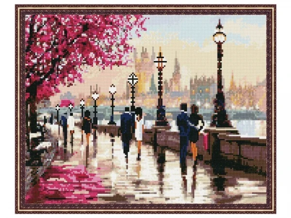 Картина мозаикой с нанесенной рамкой 40х50 НАБЕРЕЖНАЯ (39 цветов)