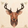 МАРКЕТРИ Картина на дереве 20Х20 СЕВЕРНЫЙ ОЛЕНЬ