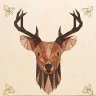 МАРКЕТРИ Картина на дереве 20Х20 СЕВЕРНЫЙ ОЛЕНЬ