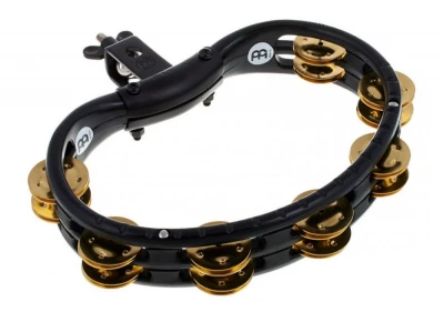 MEINL TMT2B-BK ручной традиционный тамбурин с креплением на стойку, два ряда джинглов из латуни, черный