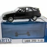 Машина "АВТОПАНОРАМА" ВАЗ 2112 черная,1/22, инерция, Pull Bаck механизм, в/к 10*12*22 cм