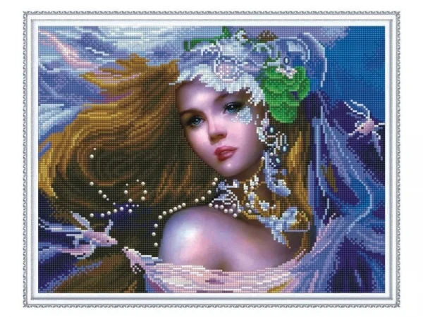 Алмазная мозаика с нанесенной рамкой 40х50 ПРИНЦЕССА ФЭНТЭЗИ (34 цвета)