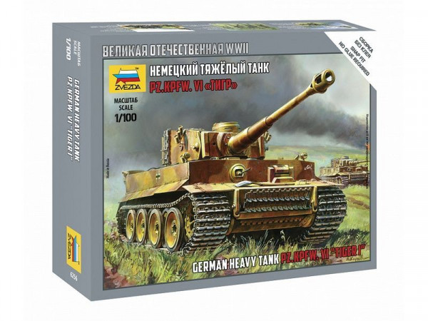 Сборная модель ZVEZDA Немецкий танк Т-VI Тигр, 1/100