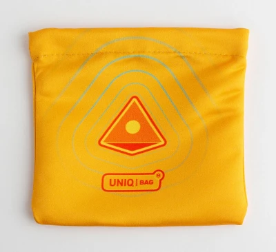 Тканевый мешок с печатью желтый, 15*15, с магнитной застёжкой