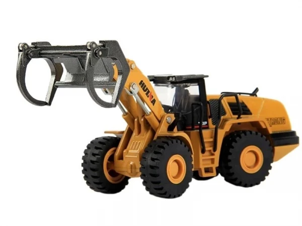 Металлический фронтальный погрузчик бревен HUI NA TOYS 1/50