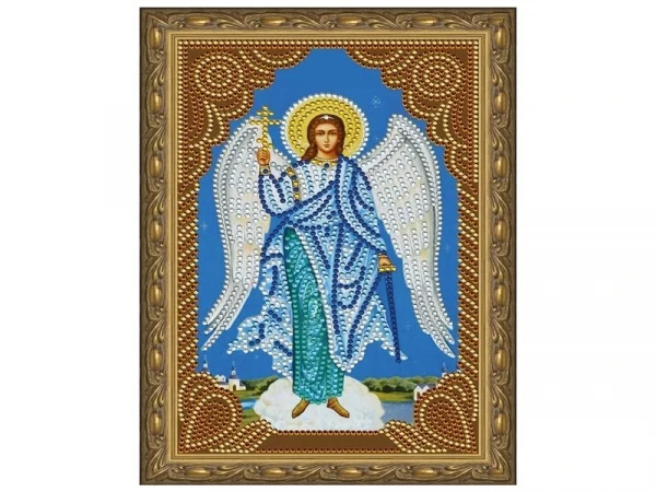 Алмазная 5D мозаика с нанесенной рамкой 20х30 АНГЕЛ ХРАНИТЕЛЬ (9 цветов)